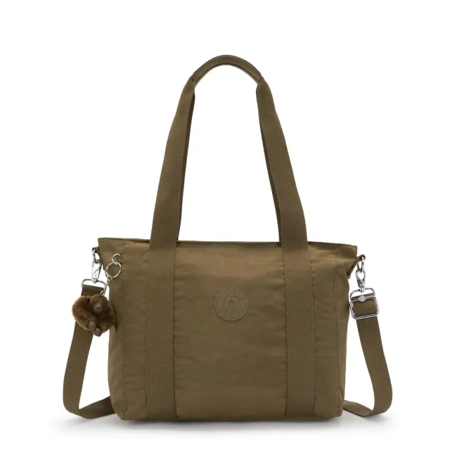 Kipling Asseni S shopper Smooth Khaki klein met schouderriem