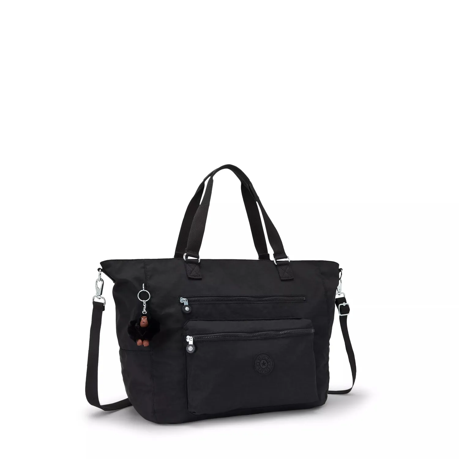 Kipling Isaac schoudertas Black Tonal groot waterafstotend