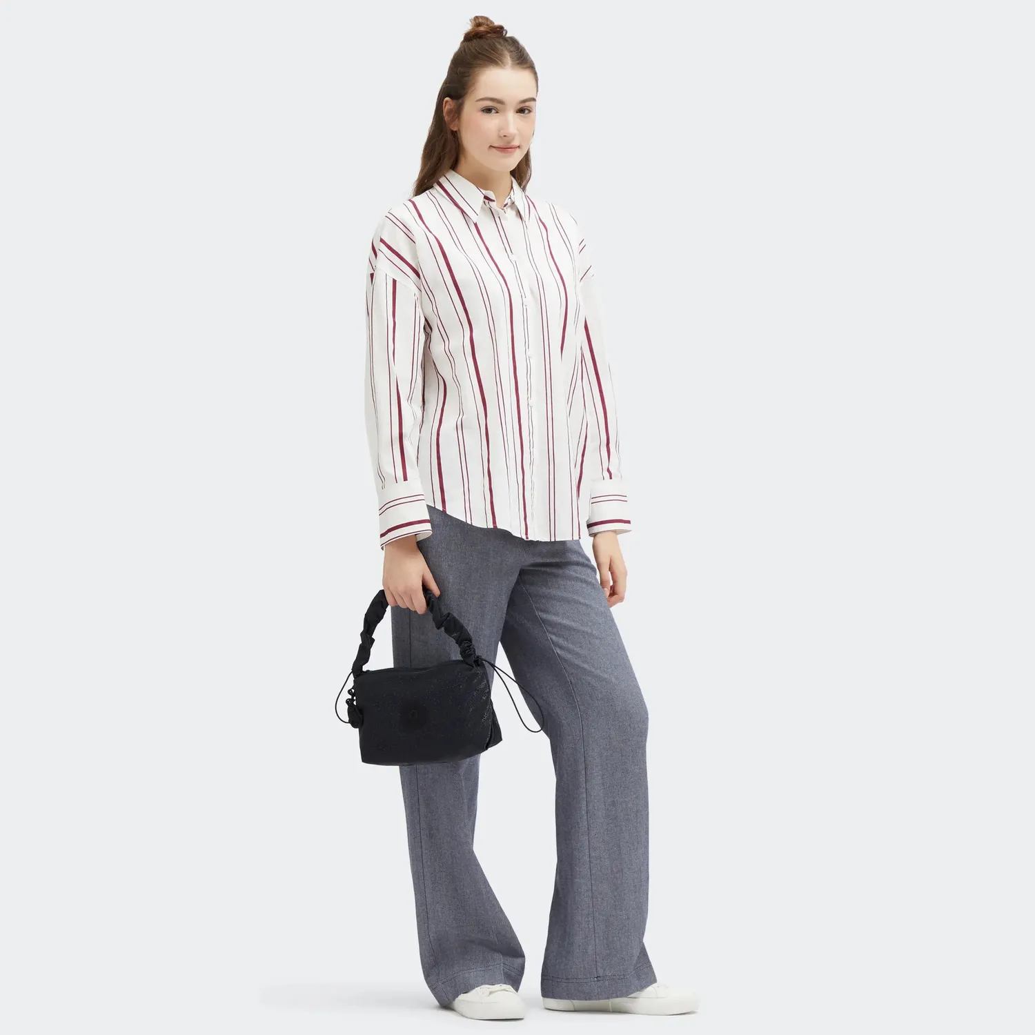 Kipling Eleni schoudertas Klein Shiny Pixel met glans