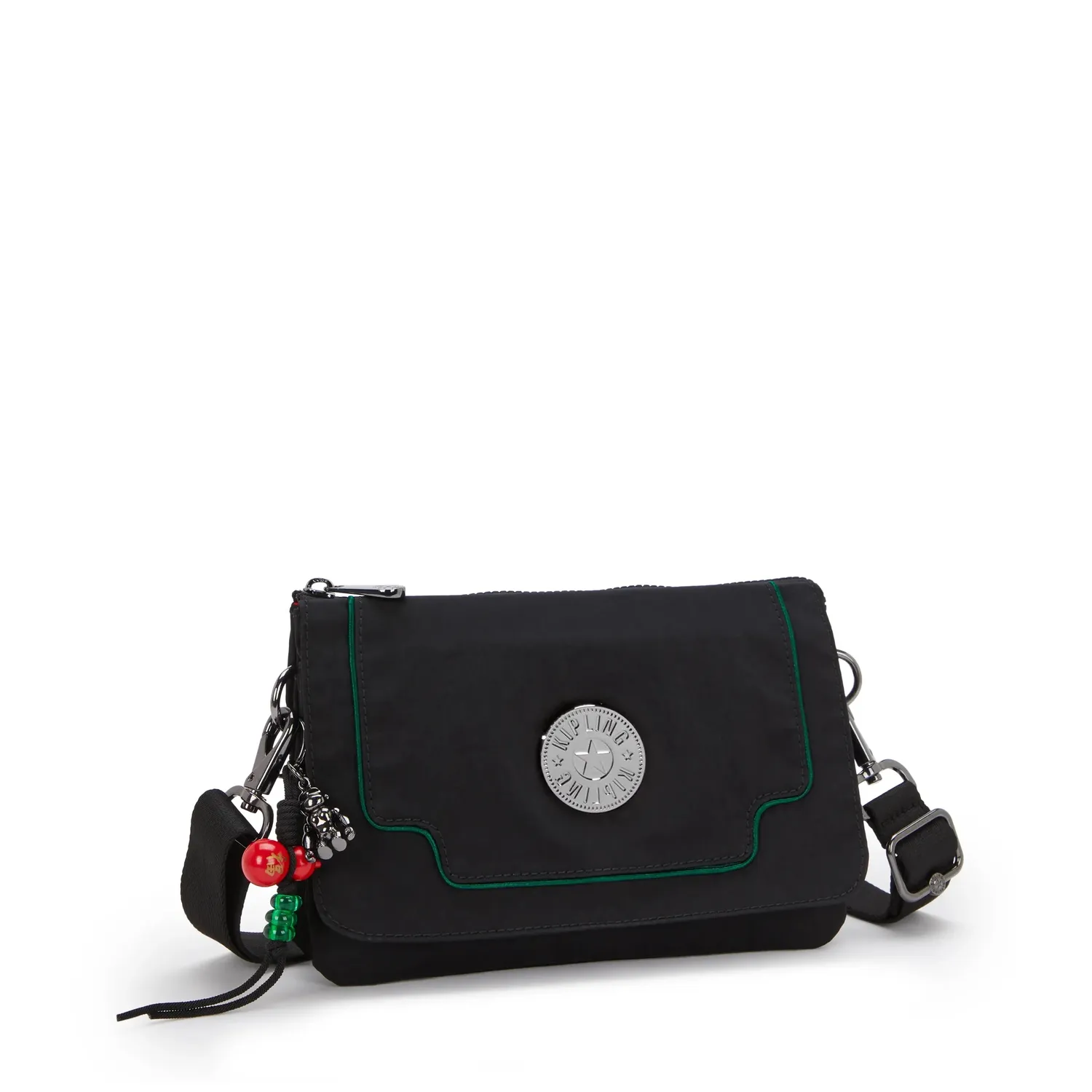 Kipling Riri Flap crossbodytas New Lunar Black Klein satijn