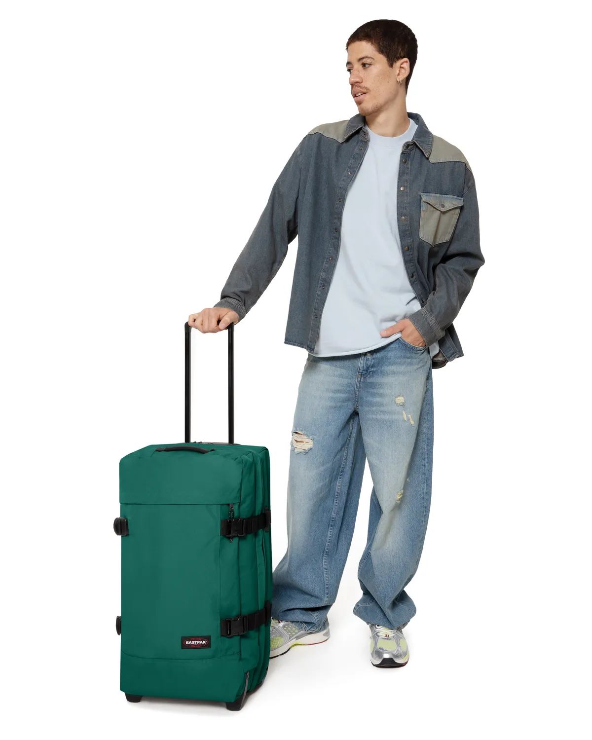 Eastpak Tranverz M koffer Green Tree medium 2-wiel