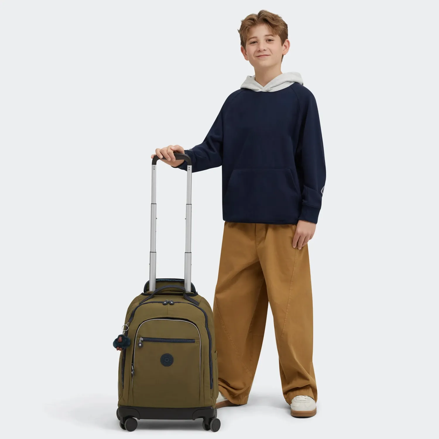 Kipling New Zea rugzak Treasure Green groot met wielen