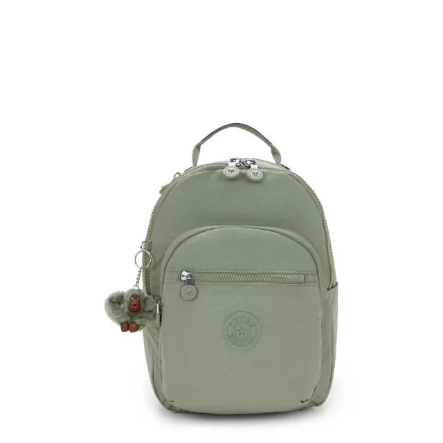Kipling Seoul S kleine rugzak Green Tea met zijvakken voor fles