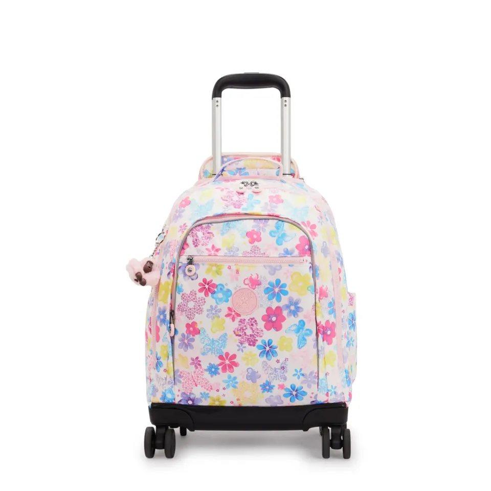 Kipling New Zea rugzak met wielen Flower Stamp Groot laptopvak