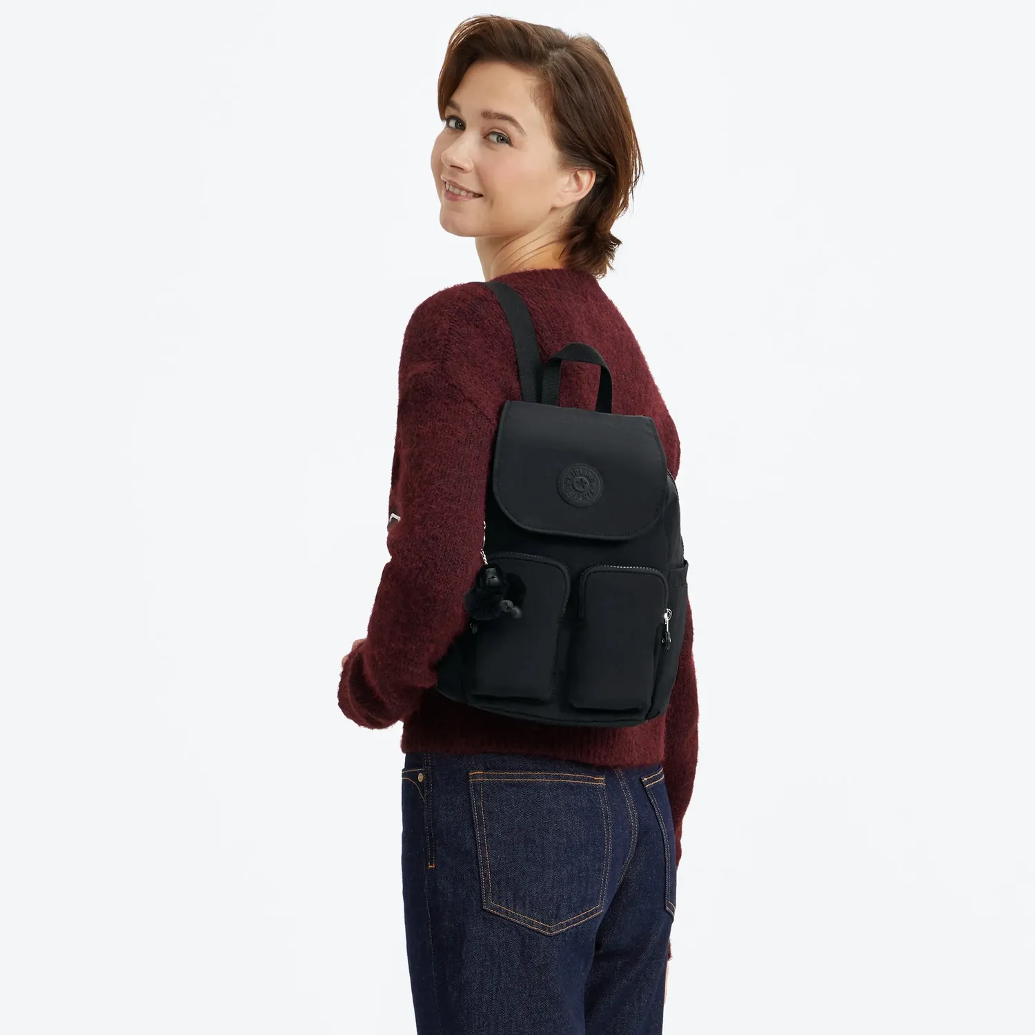 Kipling City Pocket Mini rugzak Black Noir klep