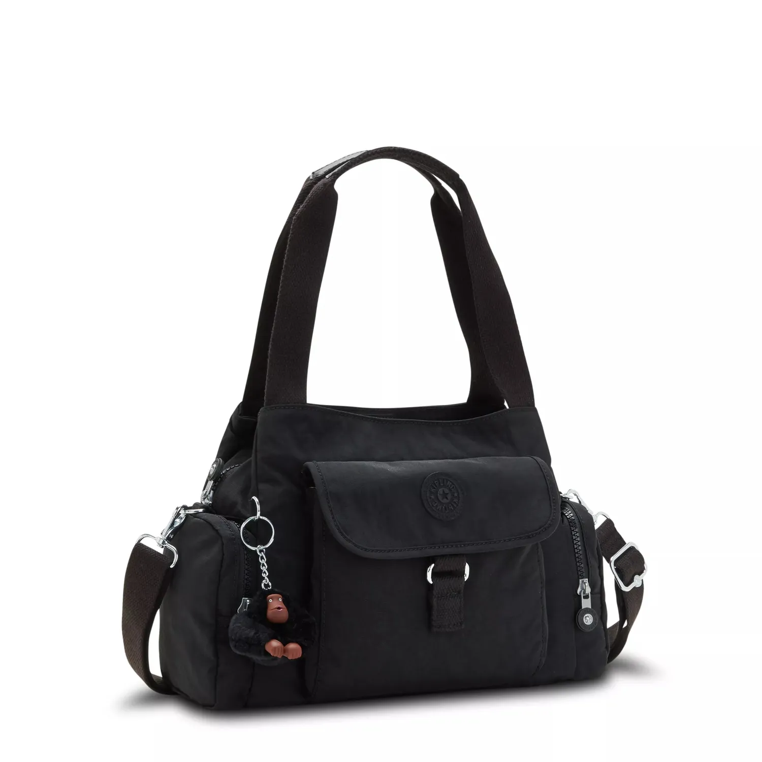 Kipling Felix L U schoudertas Klein Black Tonal ritsvakken