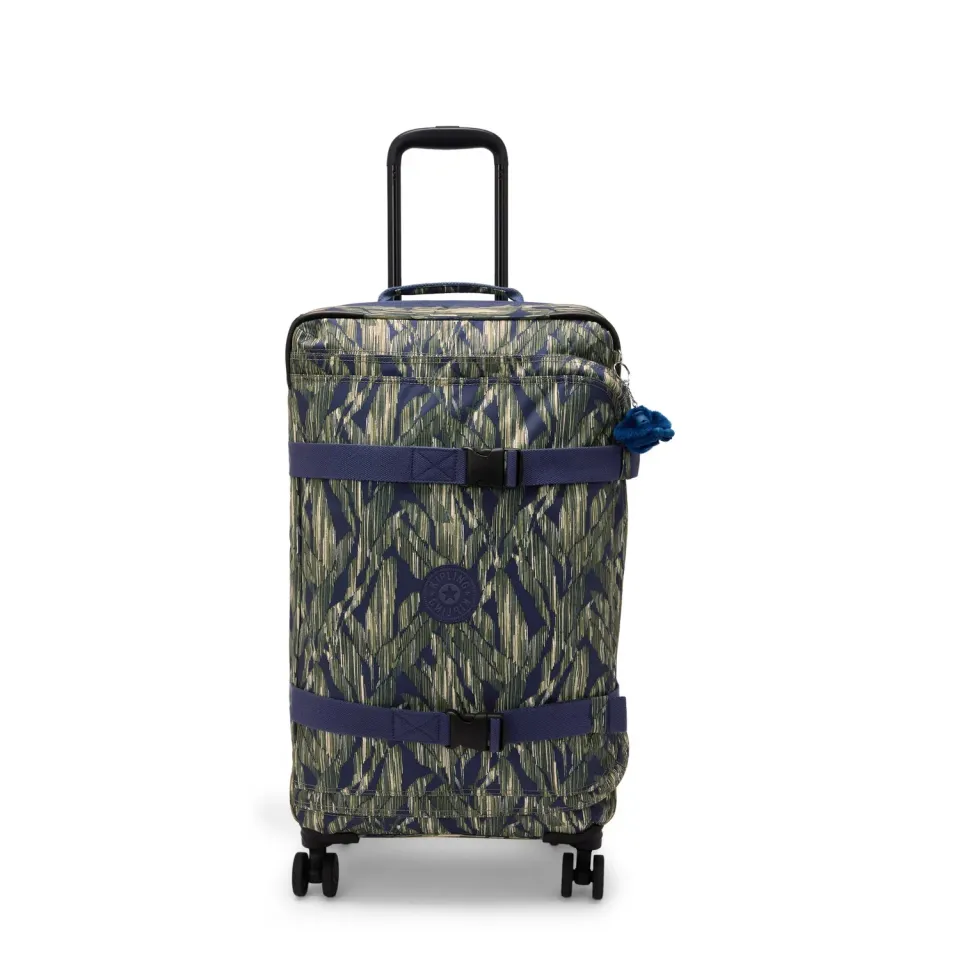Kipling Spontaneous M koffer Medium Striped Grasses 4 wielen