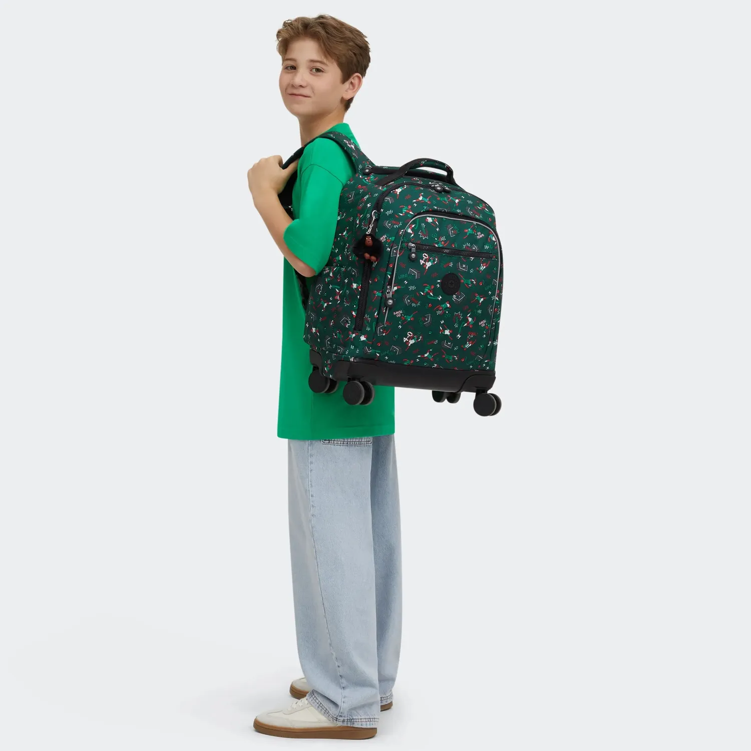 Kipling New Zea rugzak met wielen Soccer Print groot voetbal