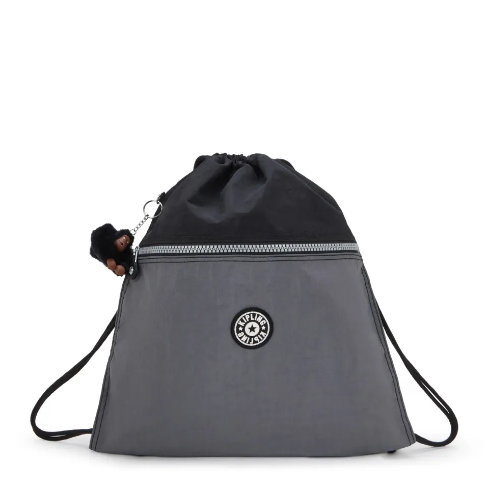 Kipling Supertaboo gymtas Space Black Block Medium waterafstotend