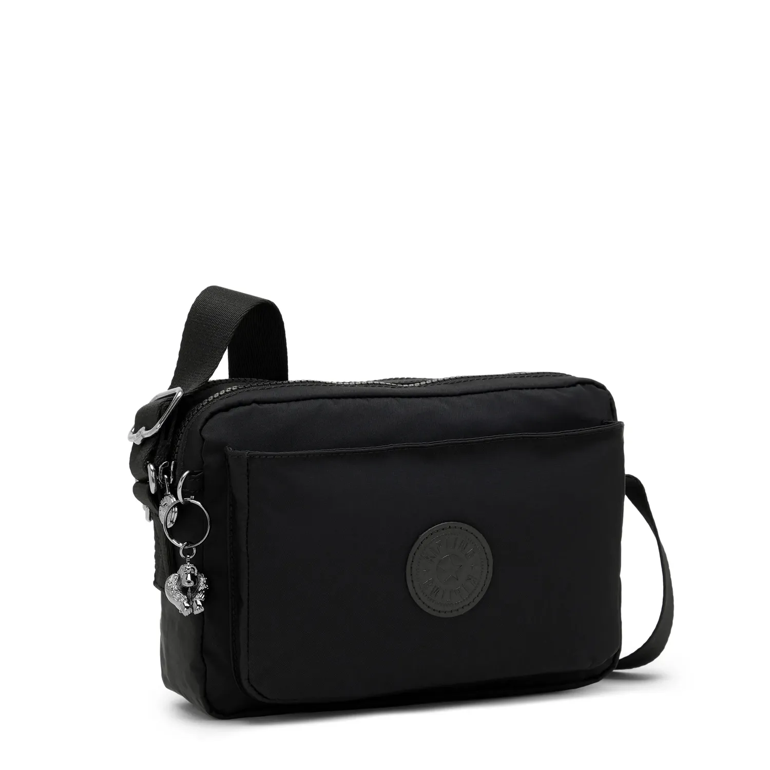 Kipling Abanu M crossbody tas Infinite Black medium met ritsvakken