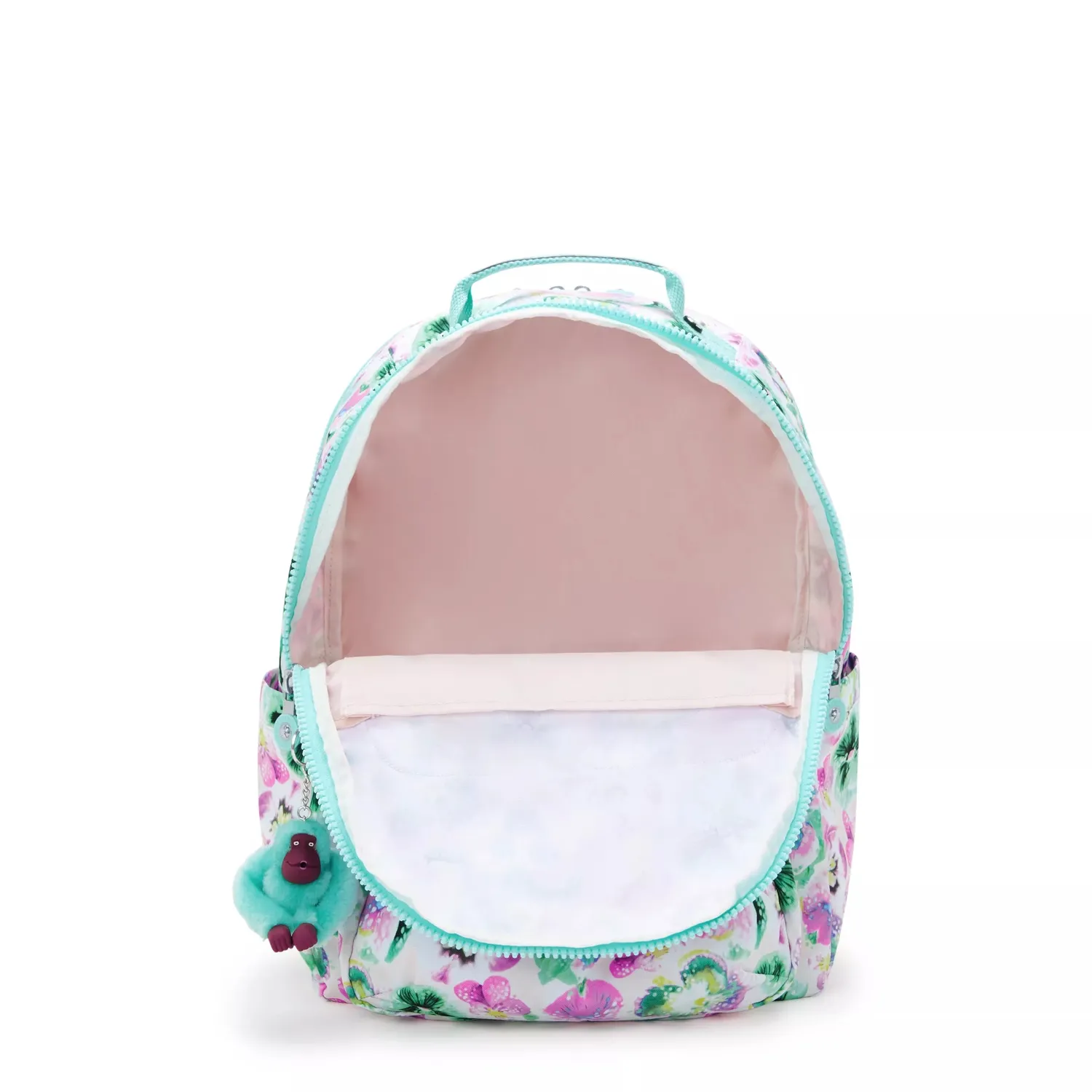 Kipling Seoul College rugzak Groot Aqua Blossom 15 inch
