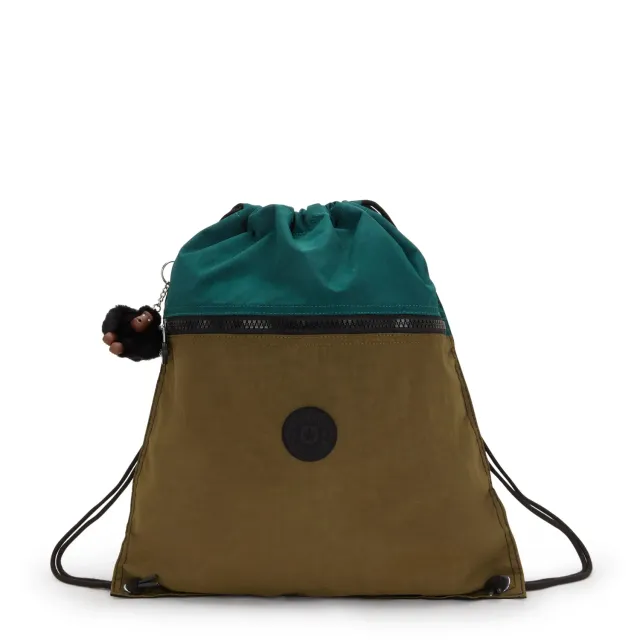 Kipling Supertaboo gymtas Black Khaki Block Medium waterafstotend