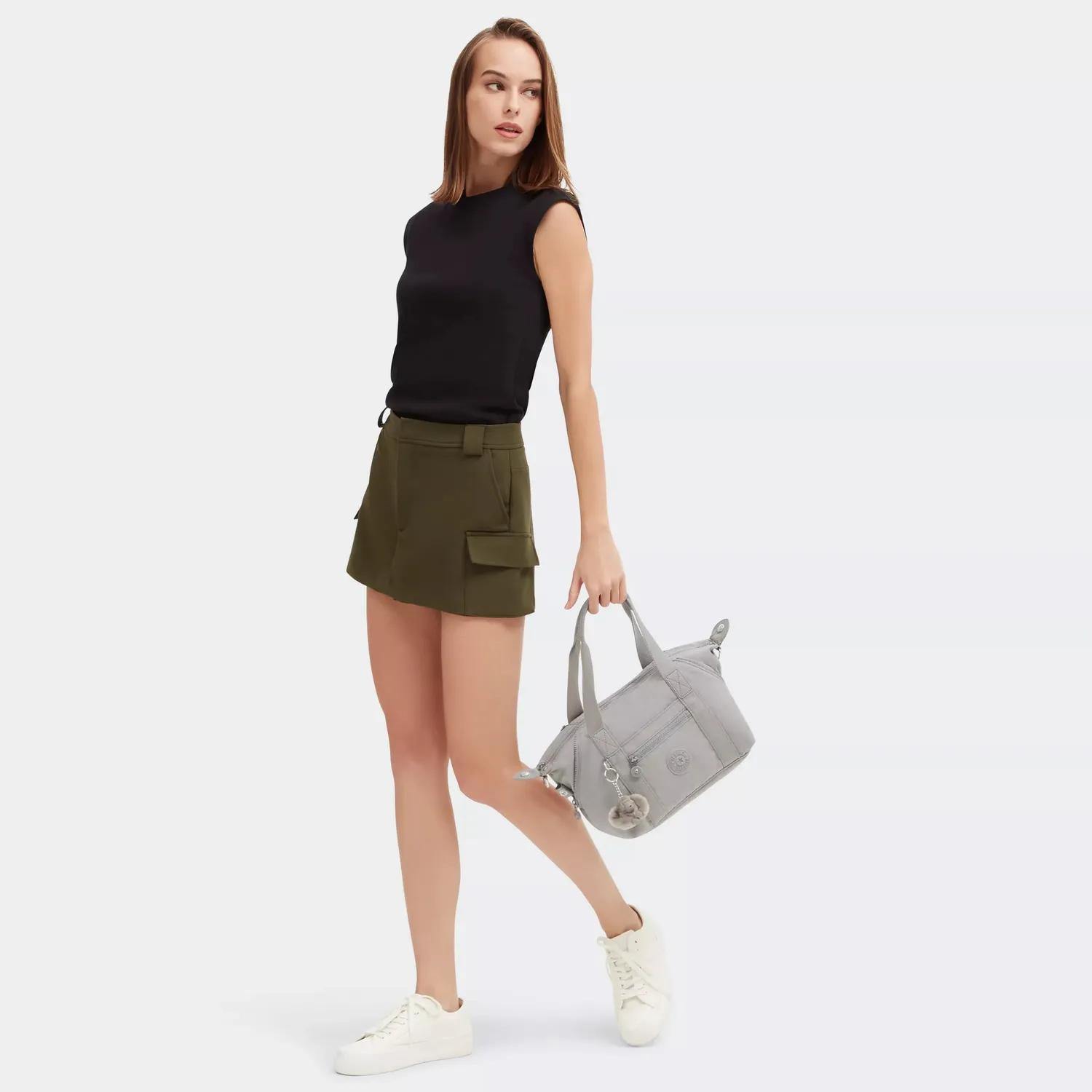 Kipling Art Mini schoudertas Grey Gris met vakken