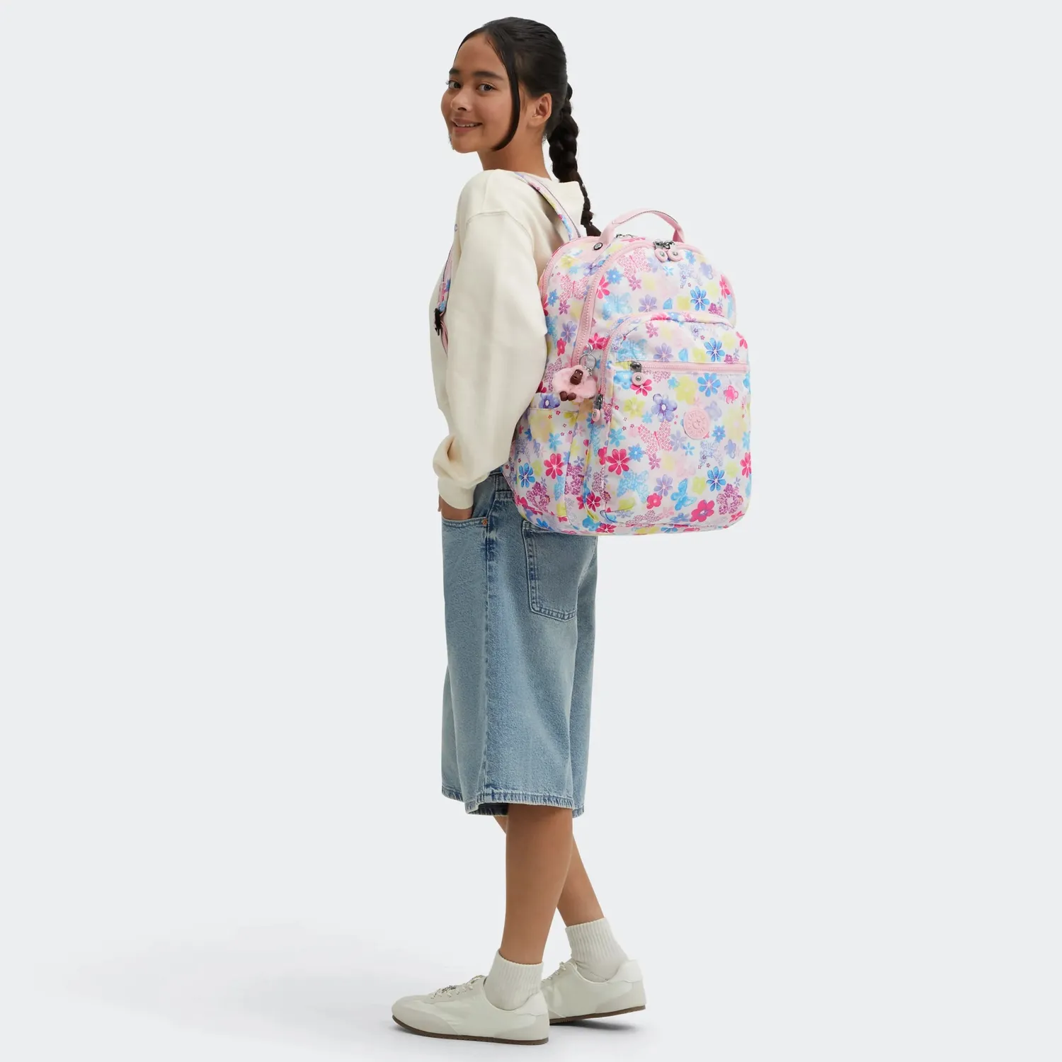 Kipling Seoul Lap rugzak Flower Stamp groot 15 inch