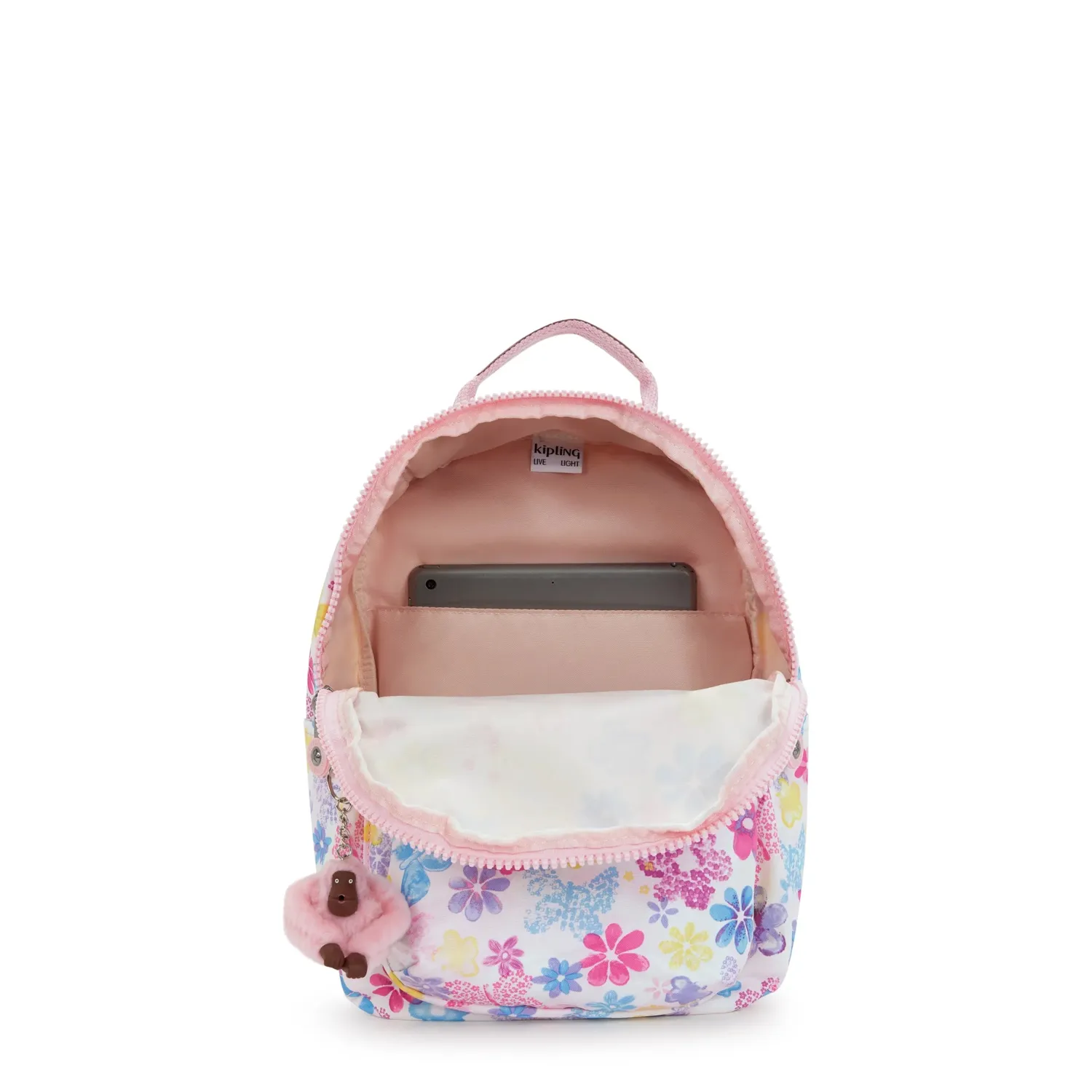 Kipling Seoul S rugzak Flower Stamp klein met 11 inch vak
