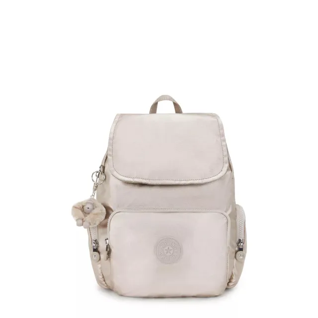 Kipling City Zip S rugzak Metallic Glow klein glanzend