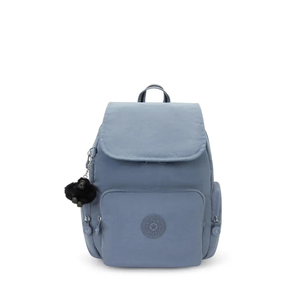 Kipling City Zip S rugzak klein Blue Stone met zijvakken