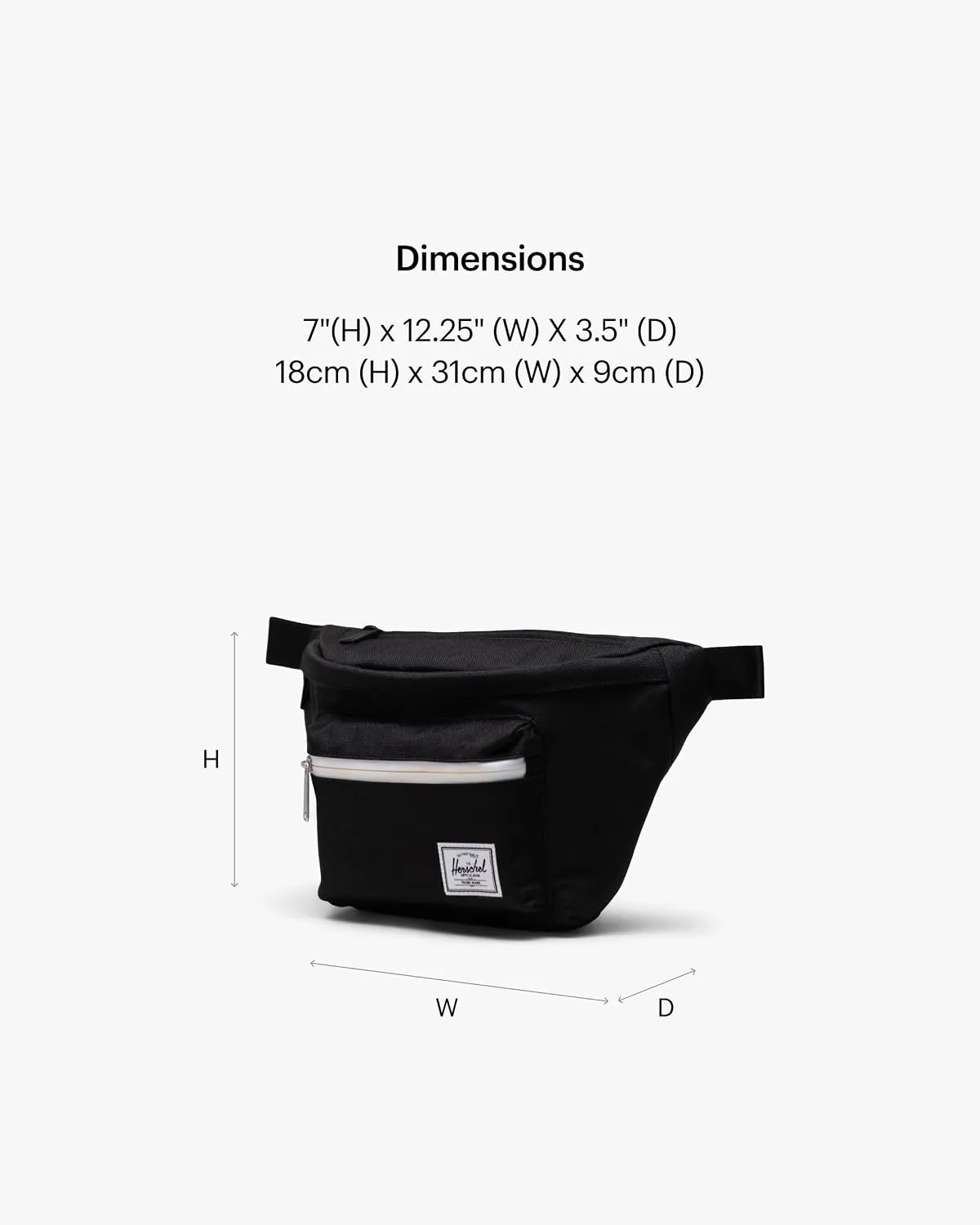 Herschel Pop Quiz heuptas zwart canvas
