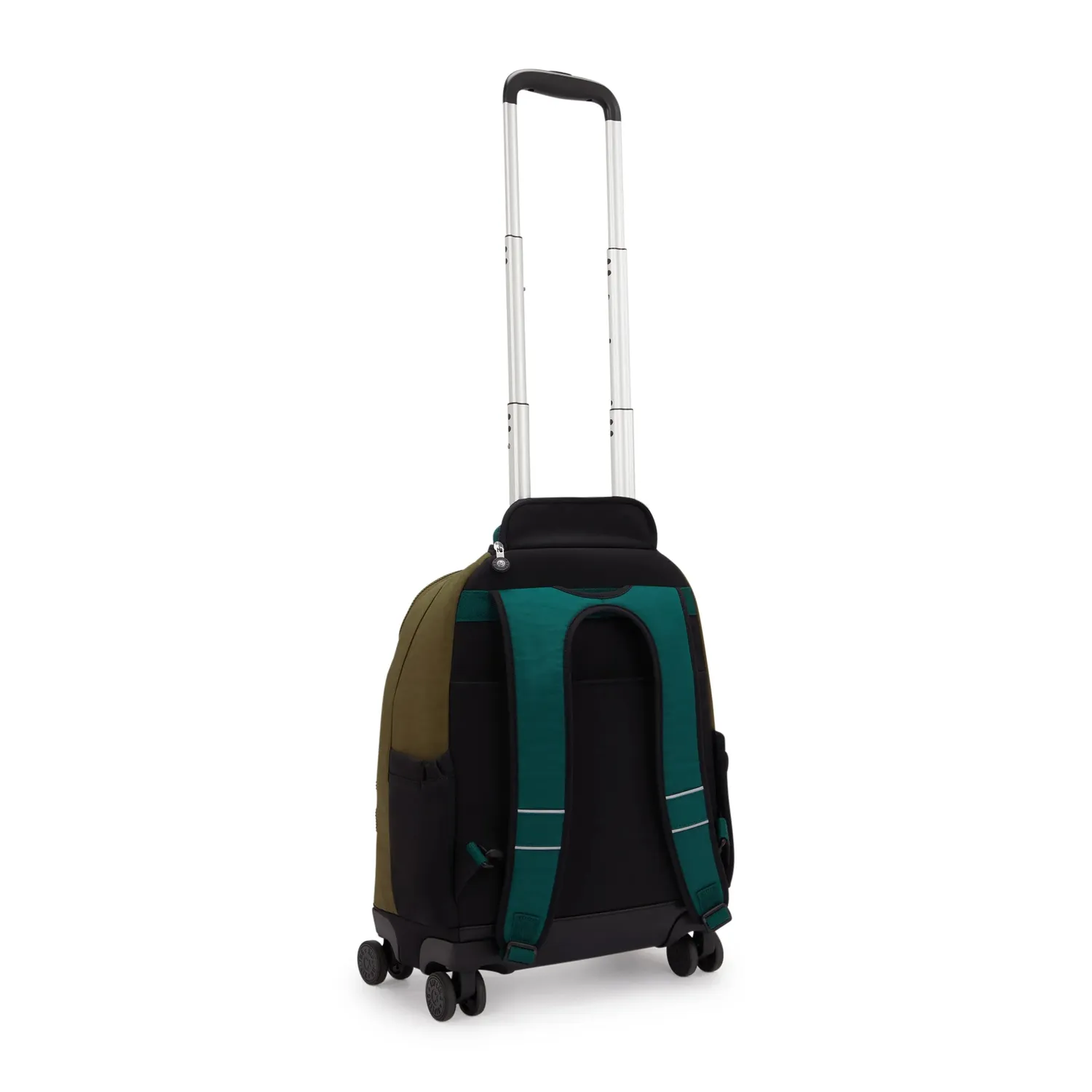 Kipling New Zea rugzak Black Khaki Block groot met wielen