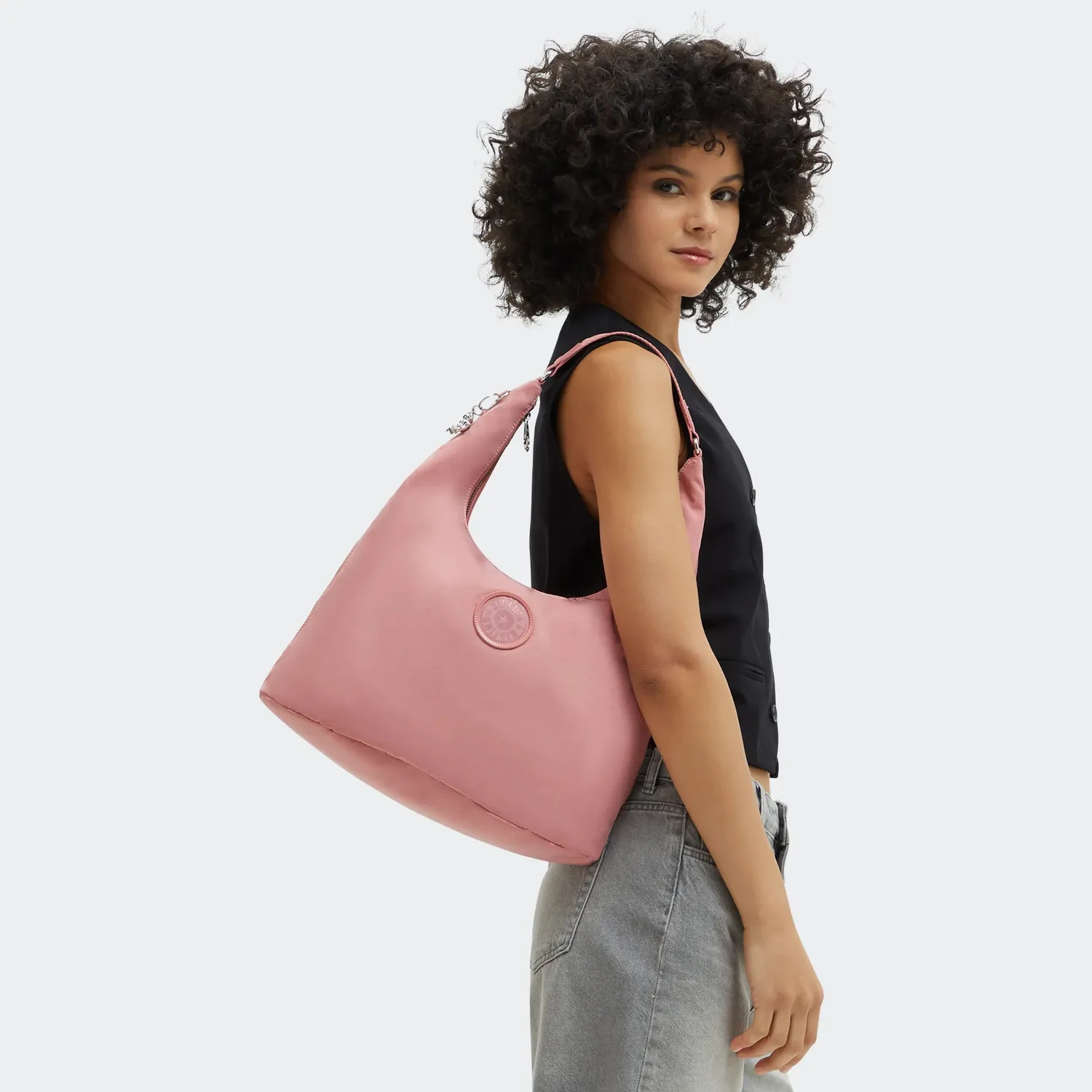 Kipling Eanna Zip schoudertas rose spice medium A4