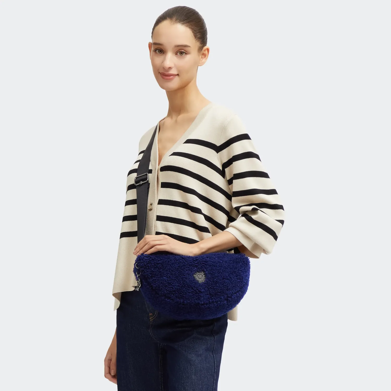 Kipling Julisa S crossbody tas Fuzzy Night Klein met ritsvak