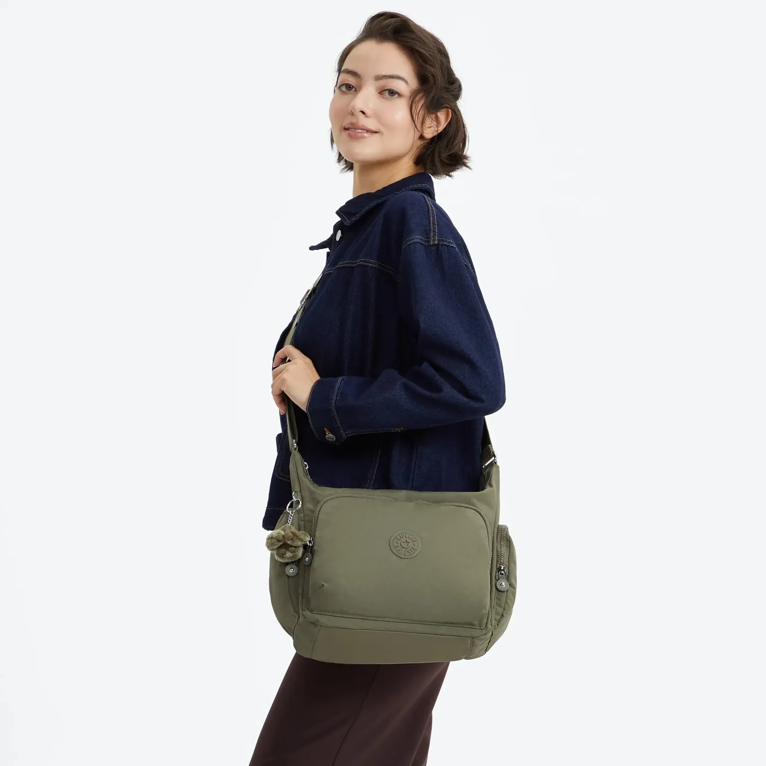 Kipling Gabb crossbodytas Groot Almost Sage lichtgewicht