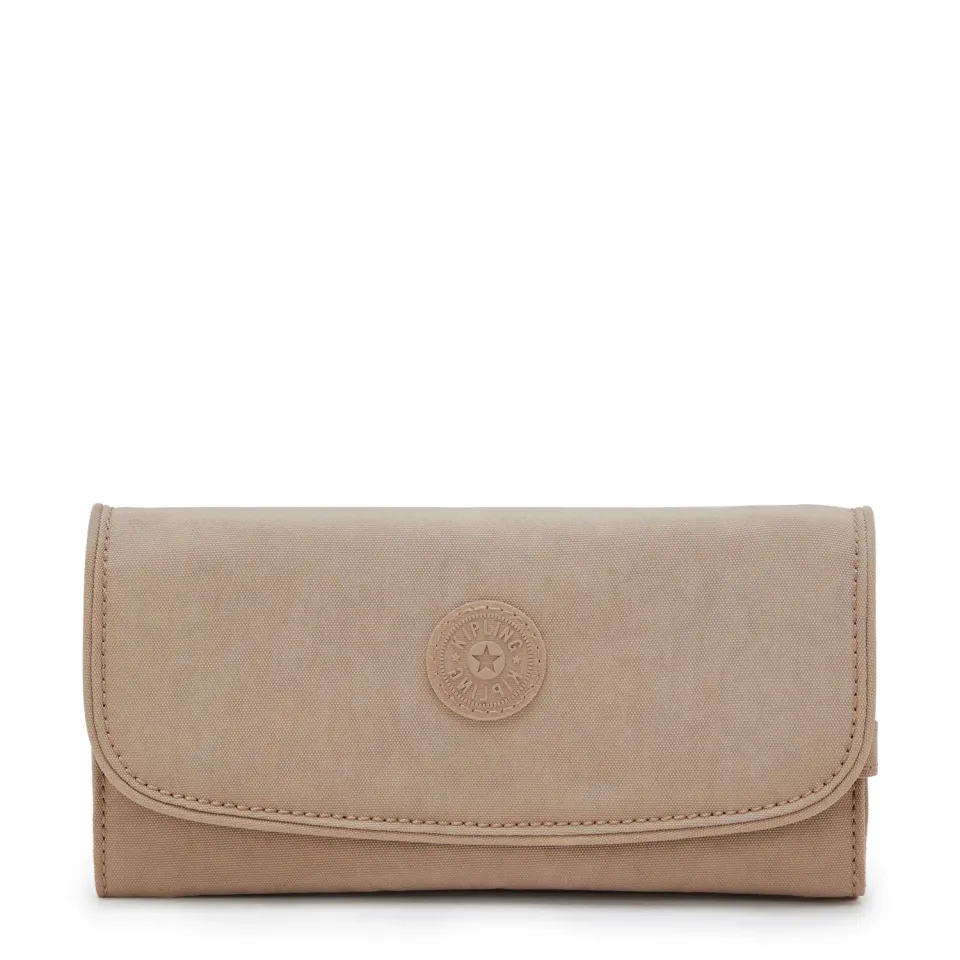 Kipling Money Land portemonnee Groot Tan Beige RFID