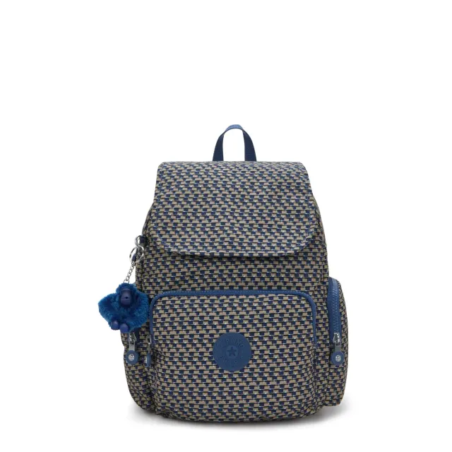 Kipling City Zip S rugzak Blue on Wire klein met ritsvakken