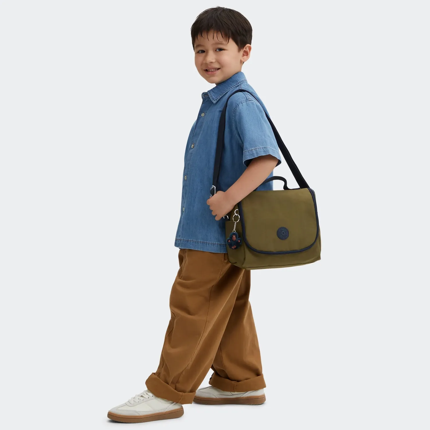 Kipling New Kichirou lunchtas Groot Treasure Green trolleybevestiging