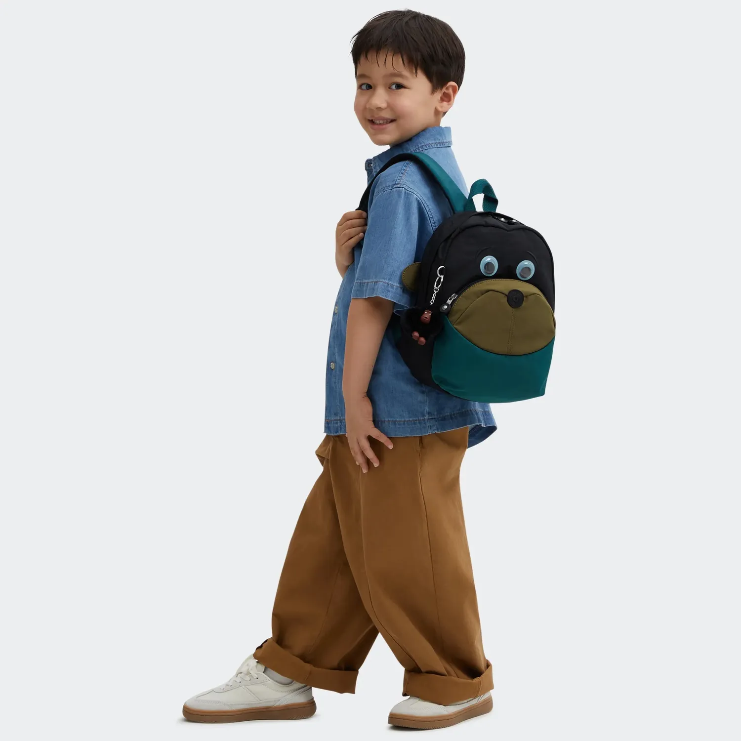 Kipling Faster rugzak klein Black Khaki Block waterafstotend