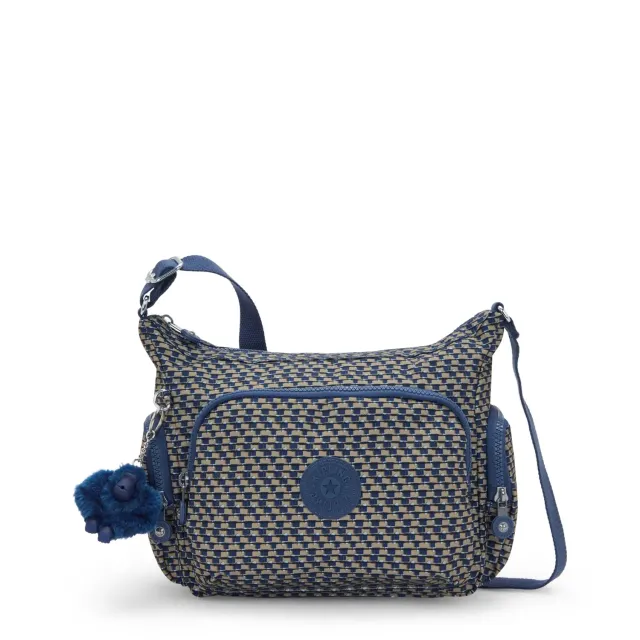 Kipling Gabb S crossbody tas Medium Blue on Wire met sleutelkoord