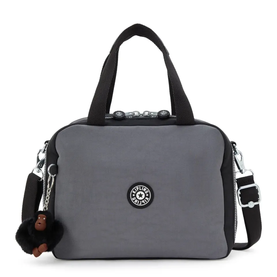Kipling Miyo lunchtas Groot Space Black Block geïsoleerd