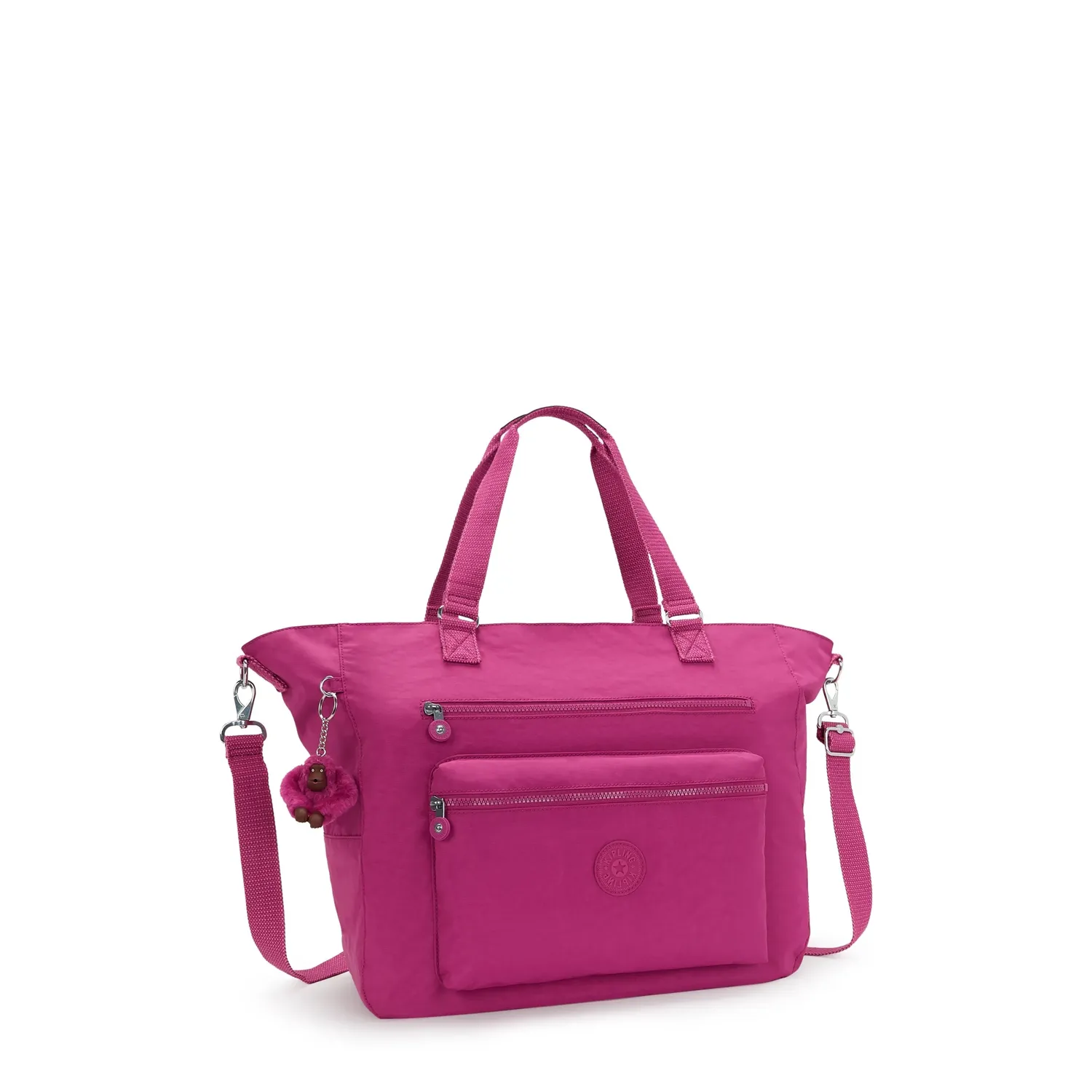 Kipling Isaac handtas Purple Wine groot met ritsvakken
