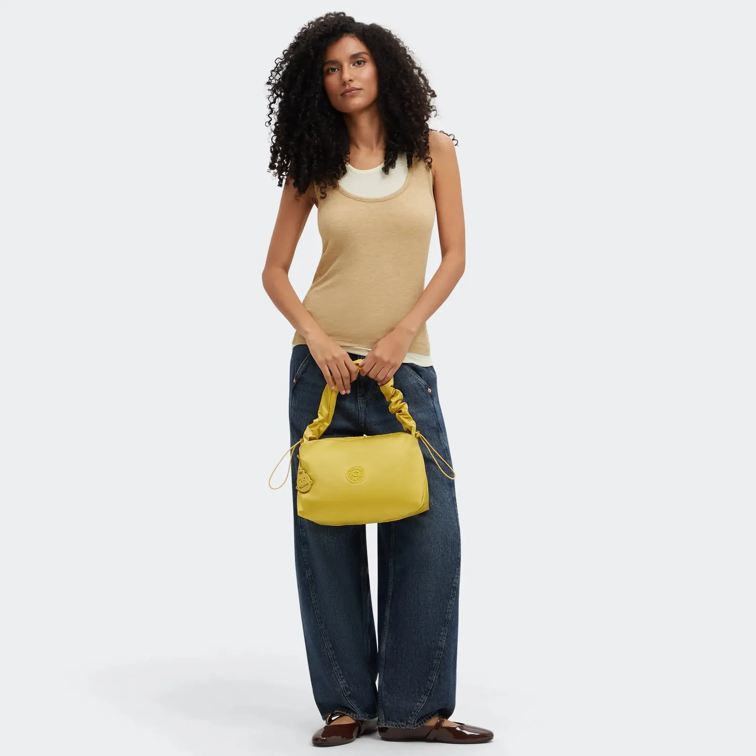 Kipling Eleni M schoudertas Daisy Yellow medium geel