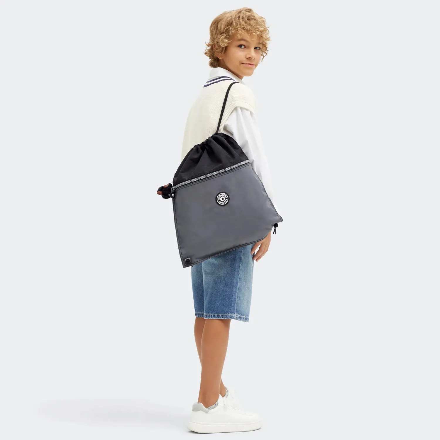 Kipling Supertaboo gymtas Space Black Block Medium waterafstotend