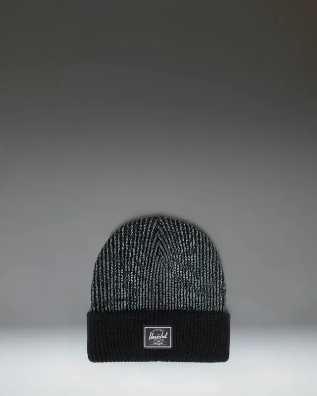 Herschel Elmer Kids Muts Black Reflective Ribgebreid