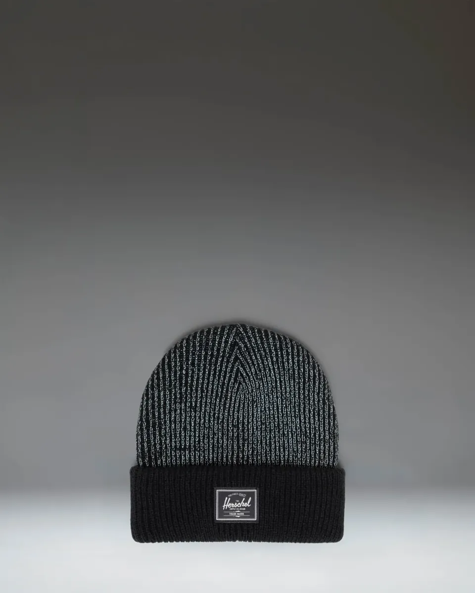 Herschel Elmer Kids Muts Black Reflective Ribgebreid