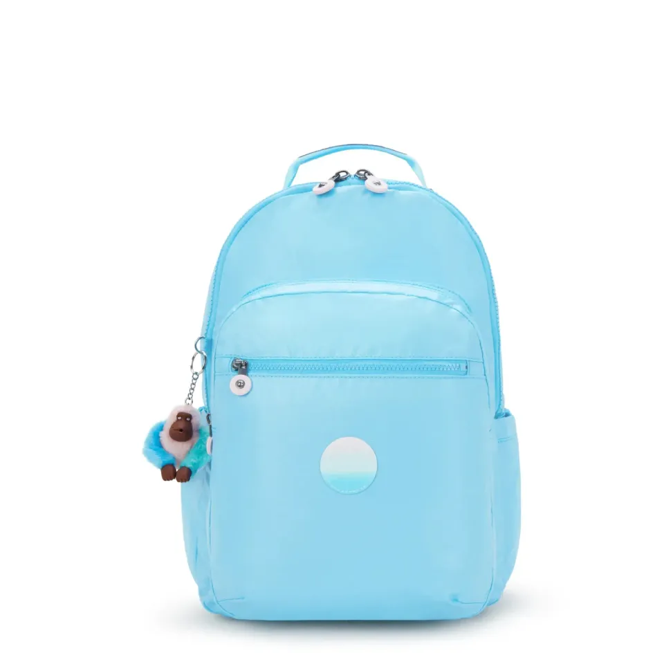 Kipling Seoul Lap rugzak Sea Blue Metallic groot 15 inch