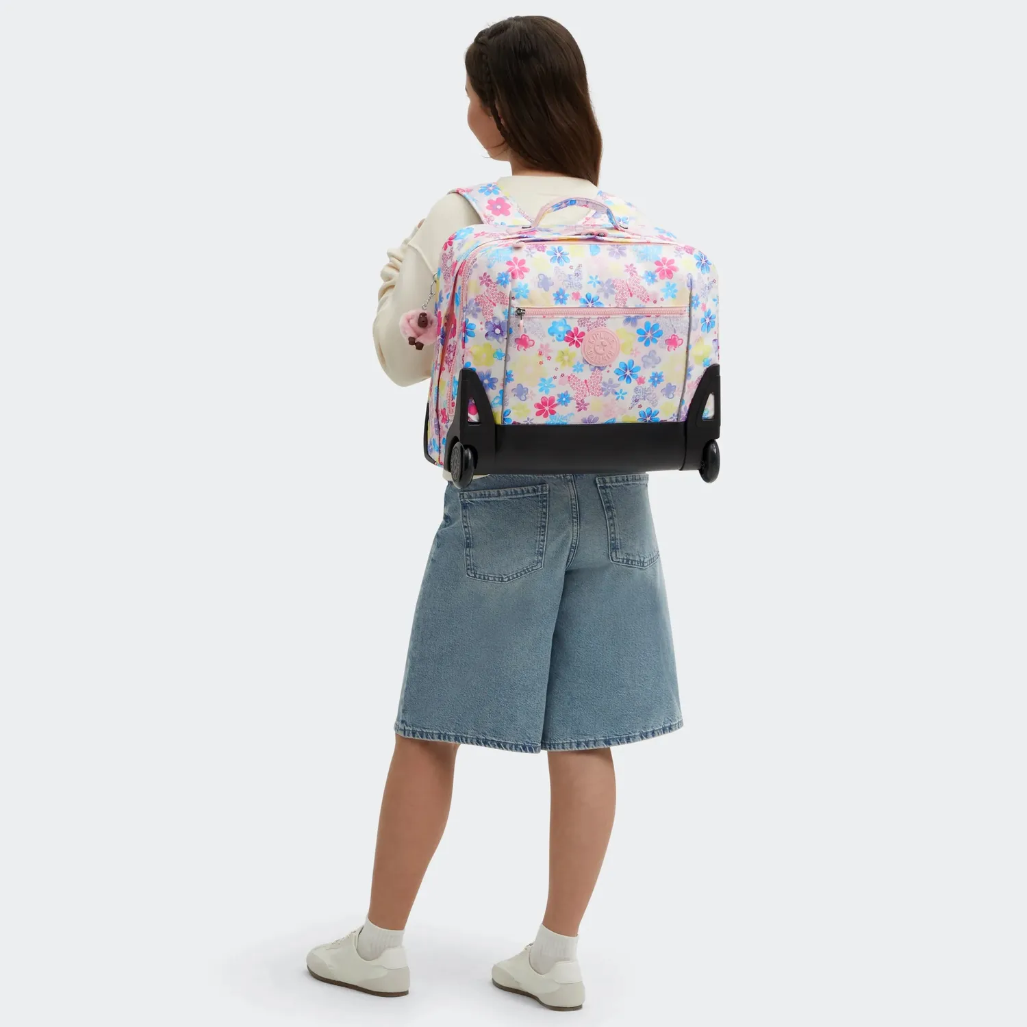 Kipling Giorno rugzak met wieltjes Flower Stamp groot