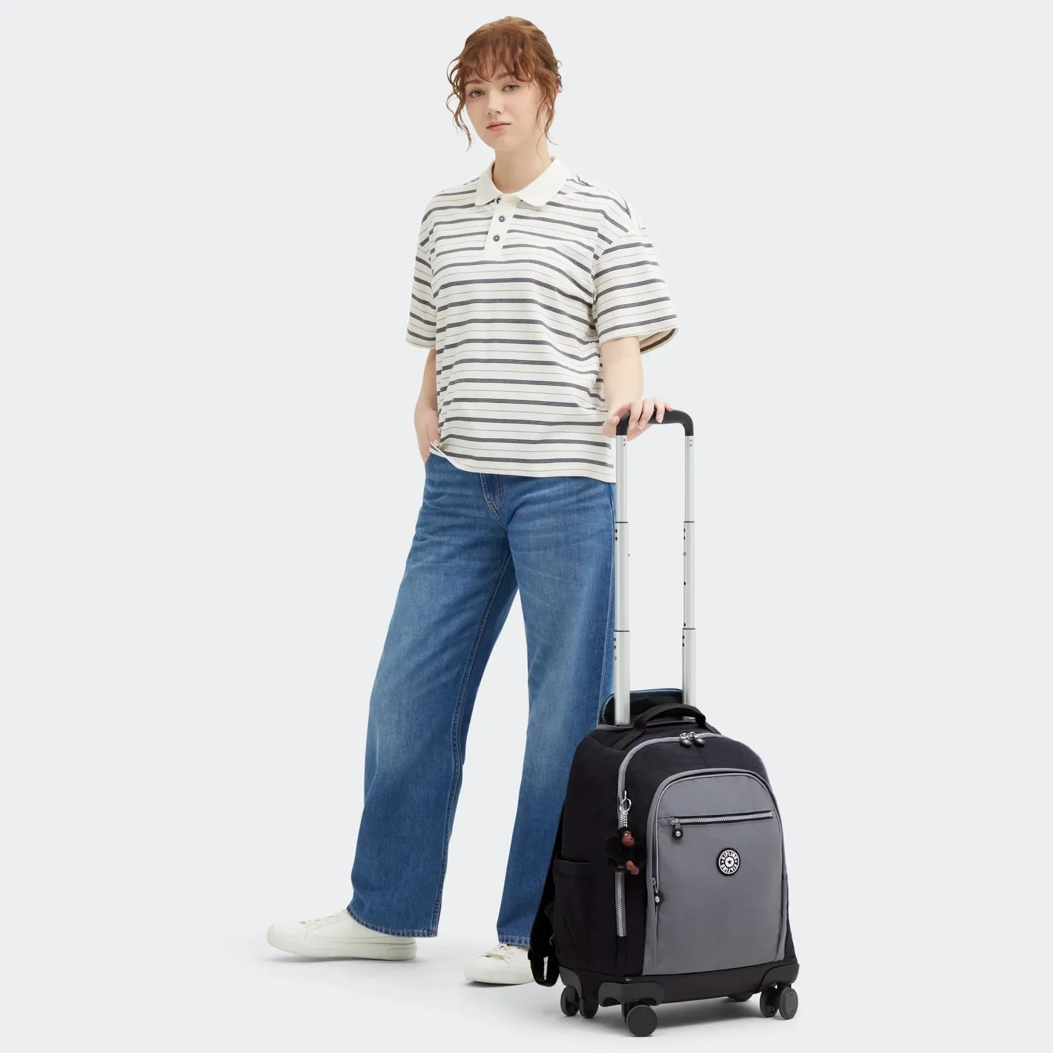 Kipling New Zea rugzak met wielen Space Black Block groot