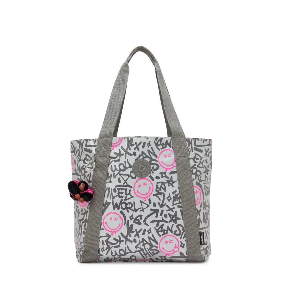 Kipling Hye Lap draagtas Happy Silver medium 13 inch