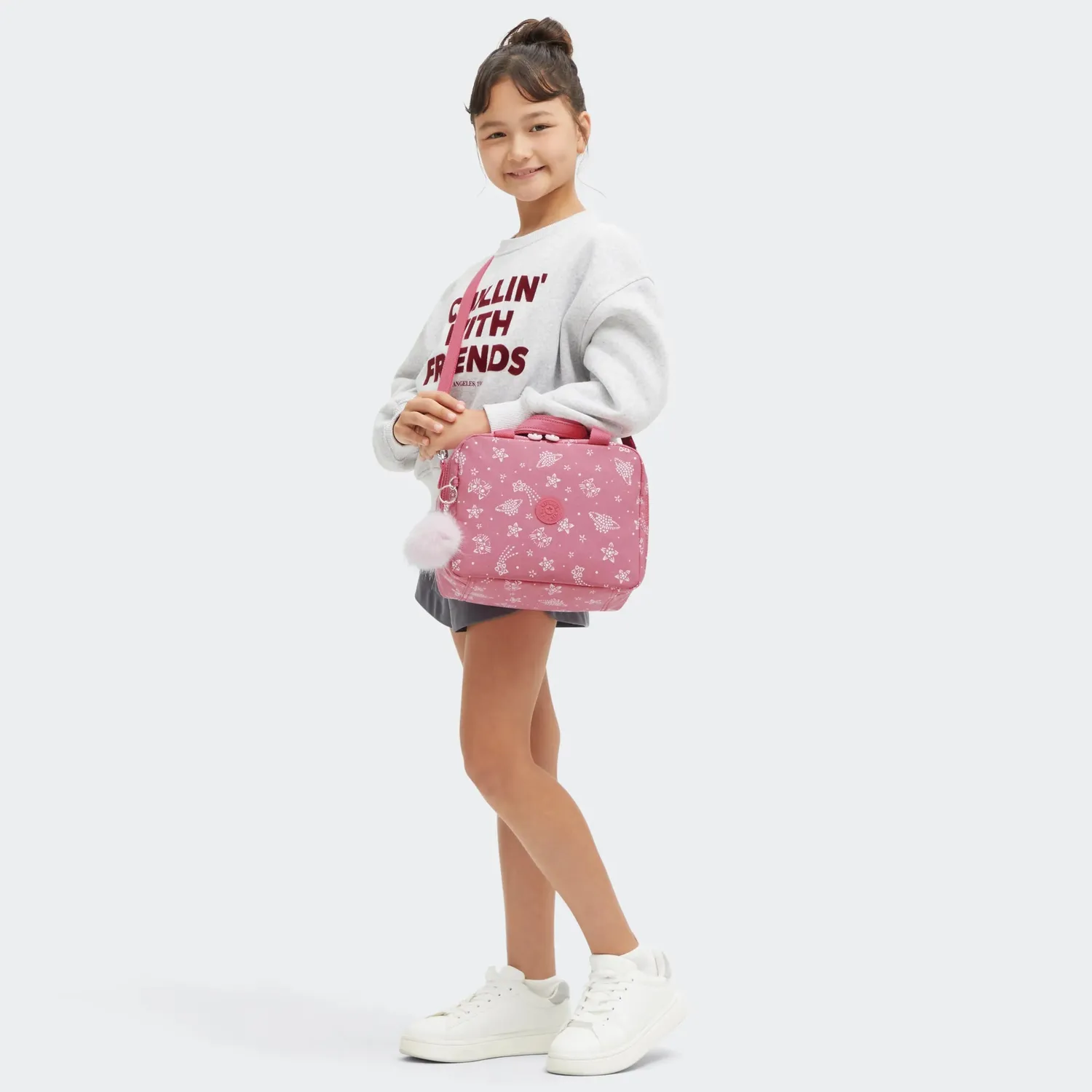 Kipling Miyo lunchtas Groot Glitter Cats geïsoleerd
