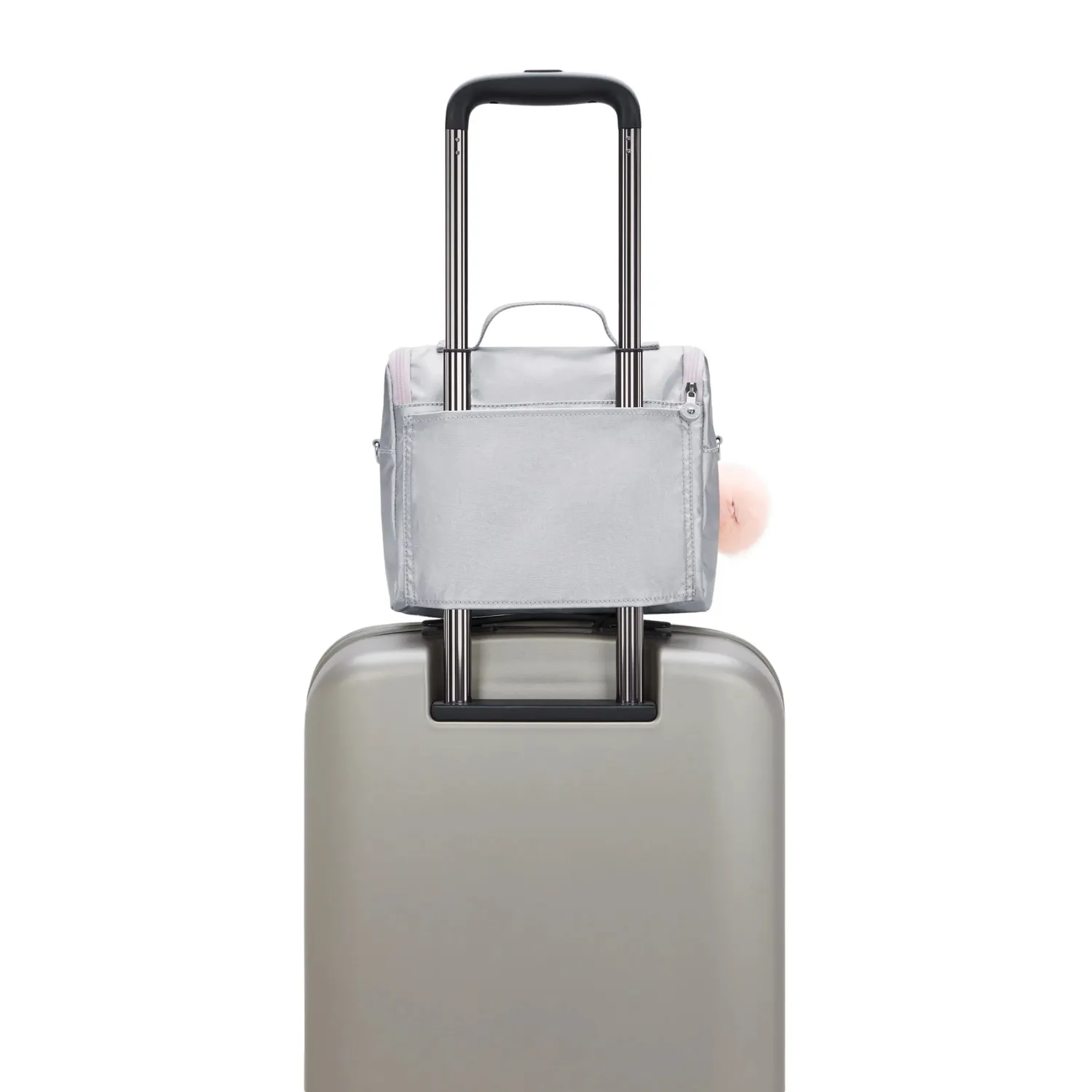 Kipling New Kichirou lunchtas Silver Glow Metallic Groot glans