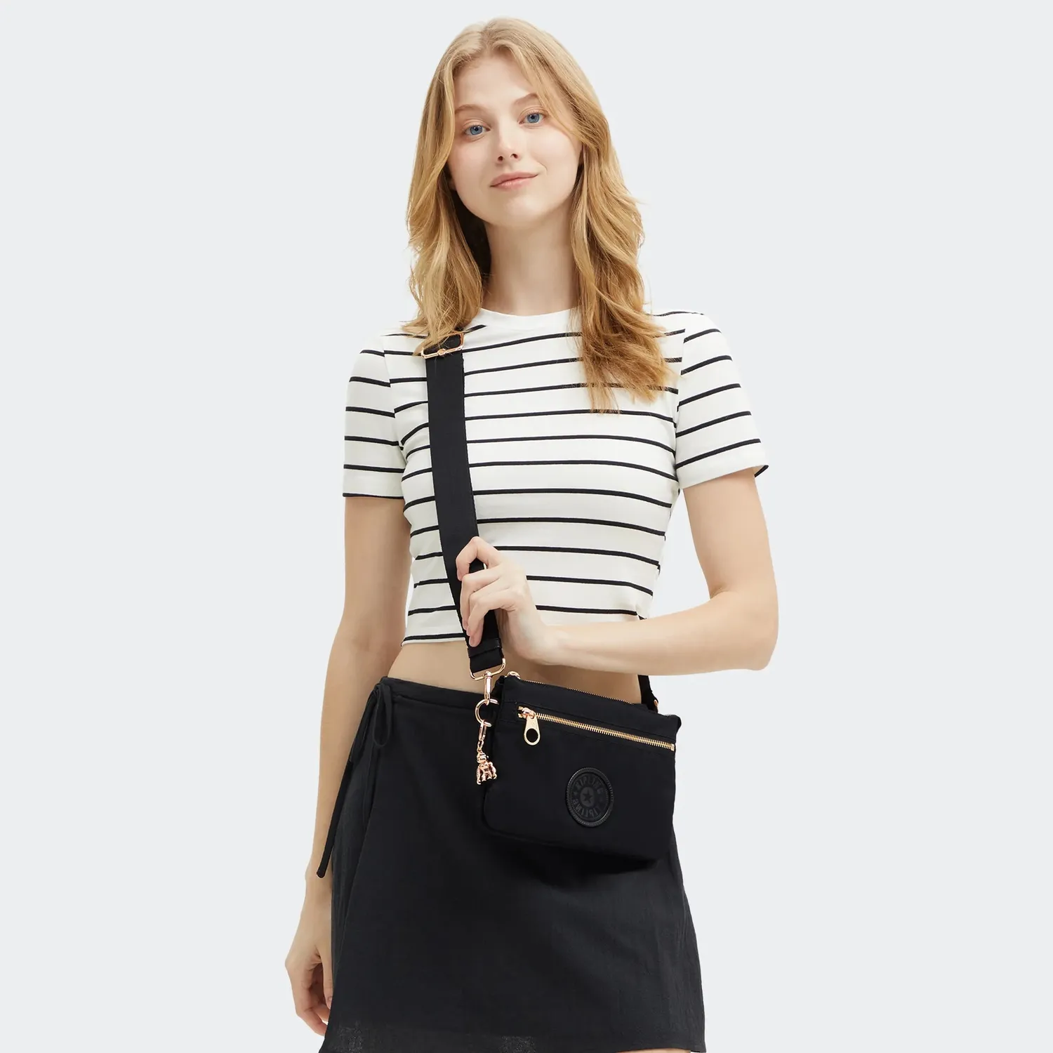 Kipling Riri Zip crossbodytas Black Rose Spice klein waterafstotend