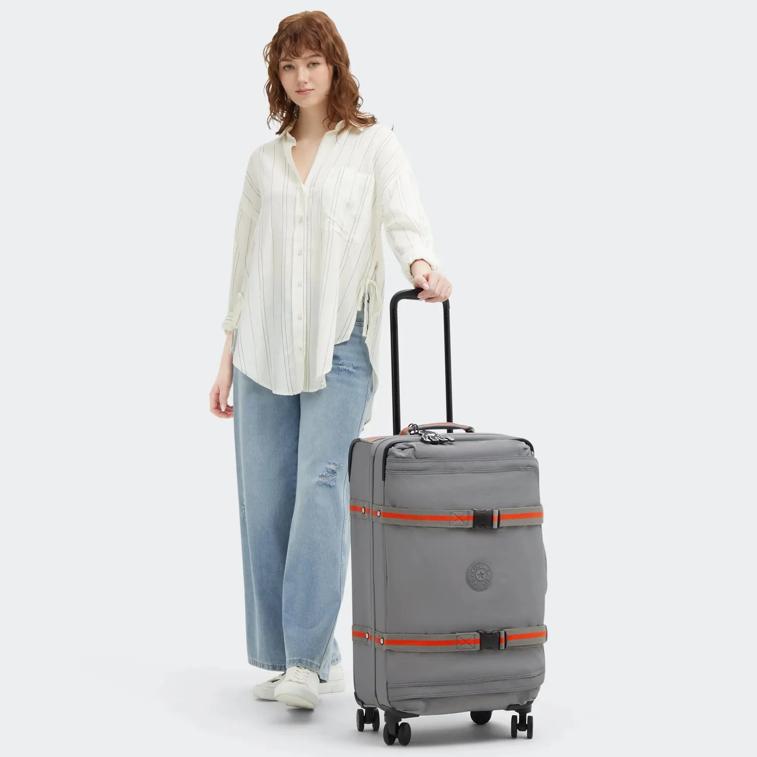 Kipling Spontaneous M koffer Medium Inviting Grey TSA-slot