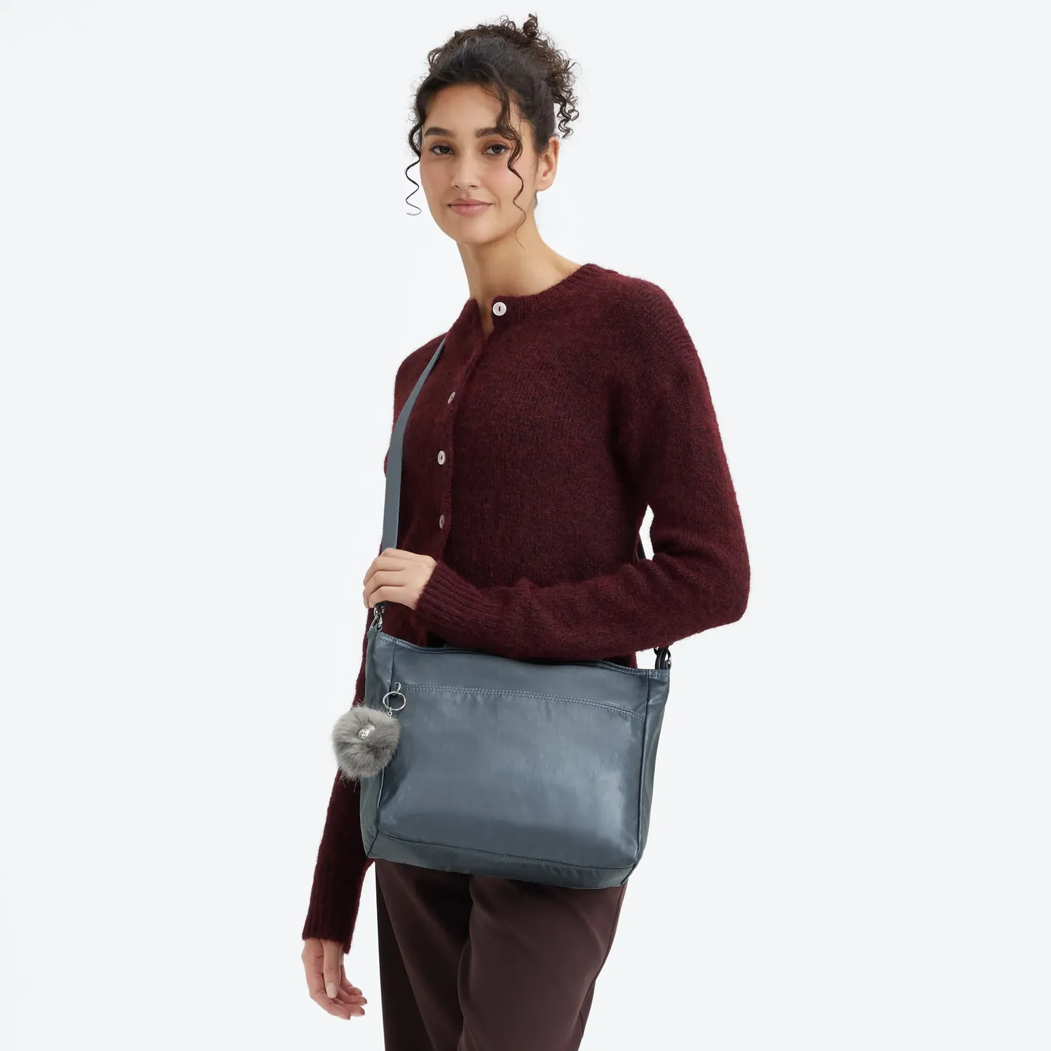Kipling Lavena handtas klein Warm Steel Metallic crossbody