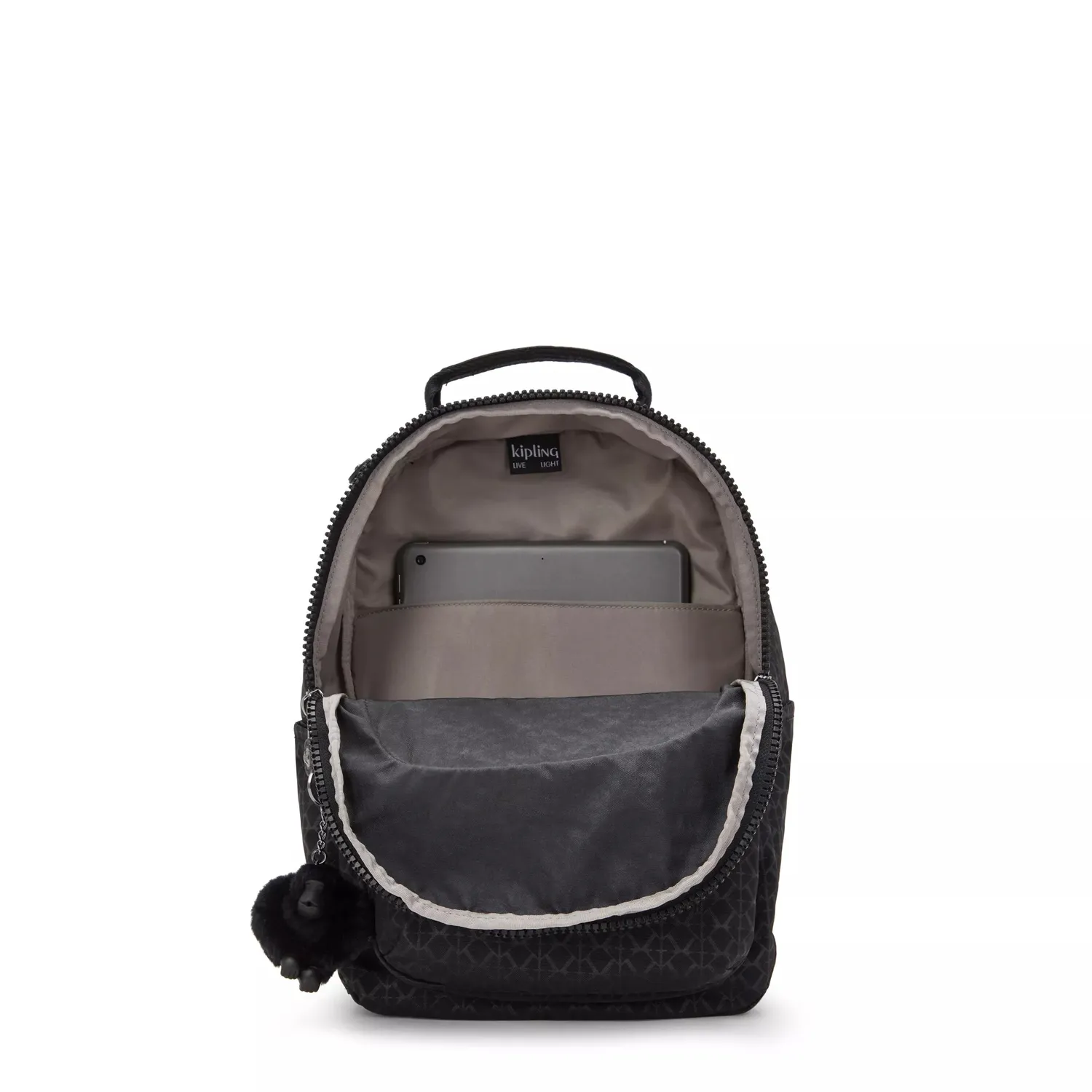 Kipling Seoul S kleine rugzak Signature Emb met 11 inch tabletvak