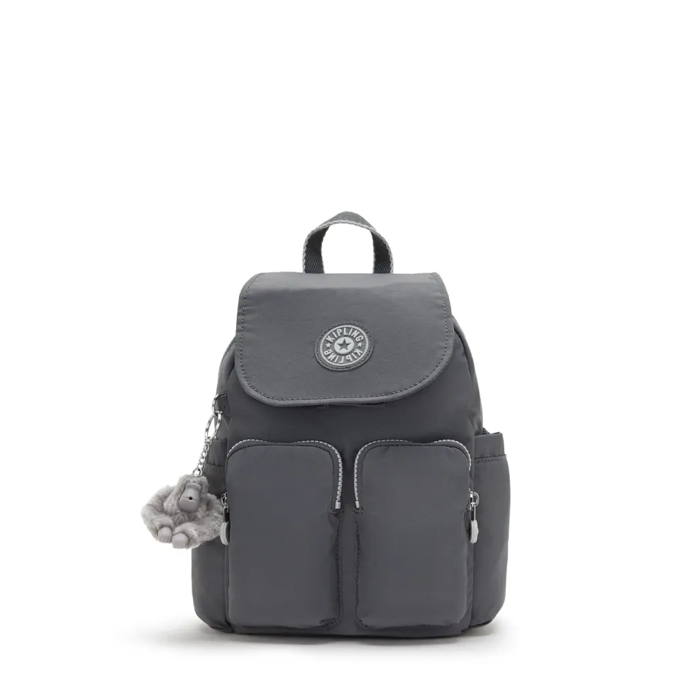 Kipling City Pocket Mini rugzak Moonlit Grey klein met klep