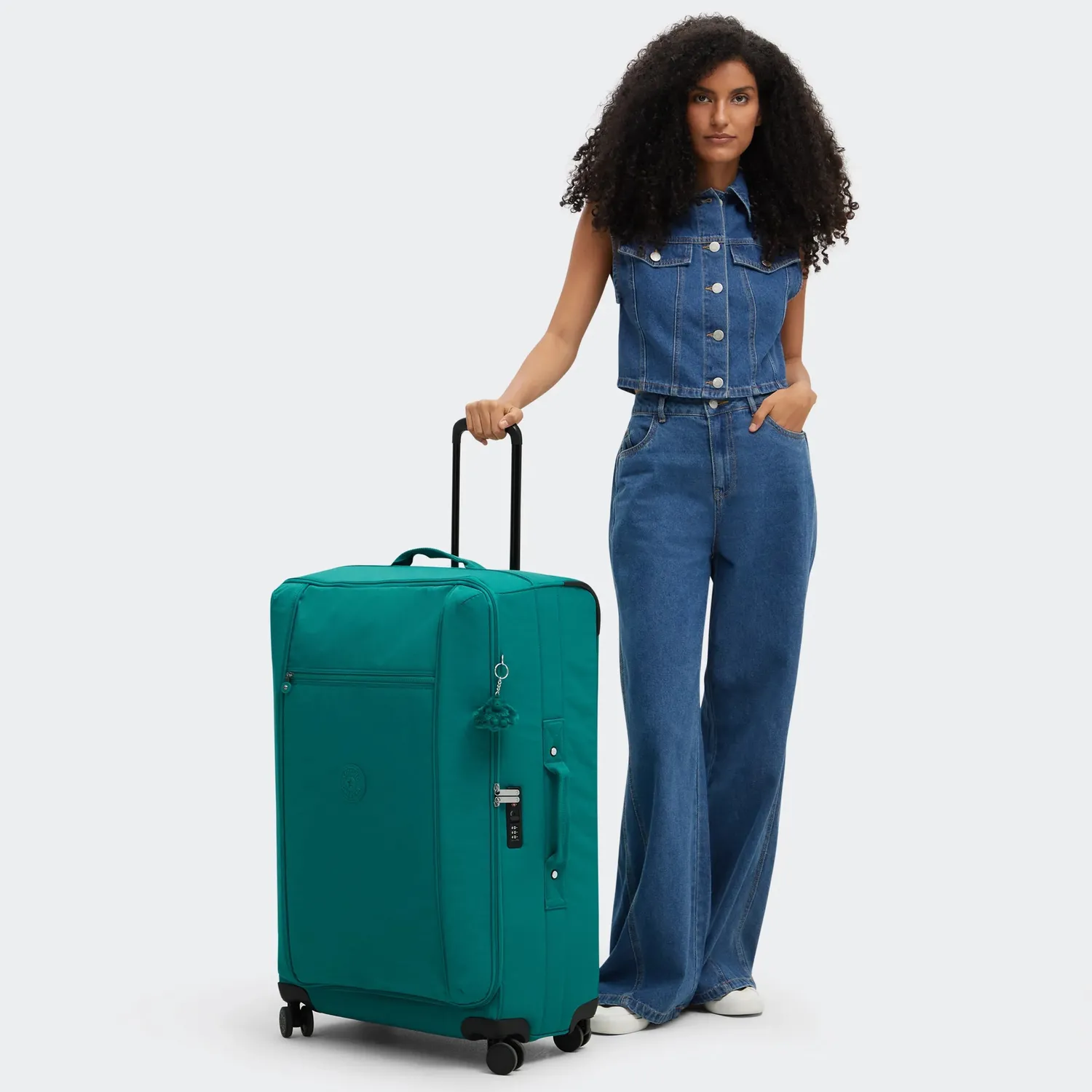 Kipling Jet L reiskoffer Outspoken Green Groot ruim