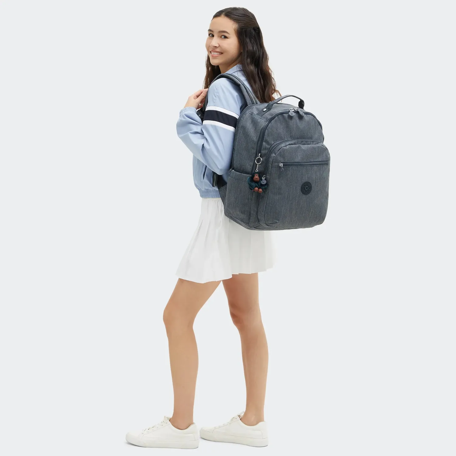 Kipling Seoul College Extra rugzak Marine Navy groot 15 inch